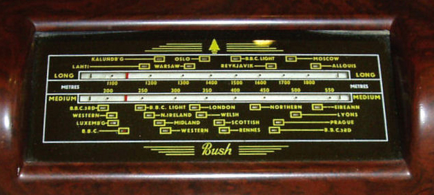 Old valve radio tuner dial