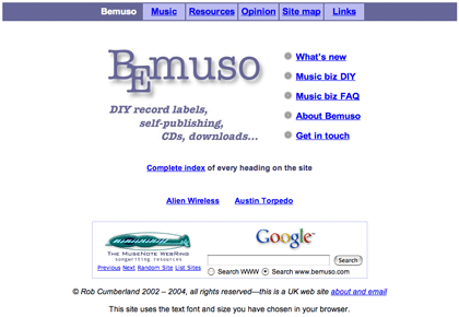 2005 homepage